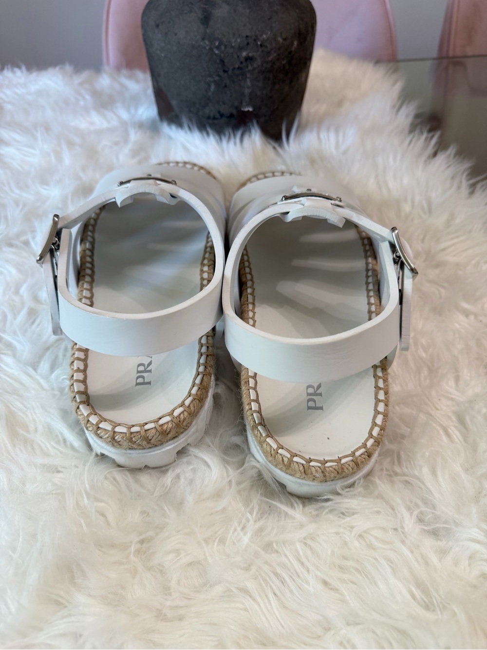 PRADA MONOLITH RUBBER SANDALS - Picture 5 of 8